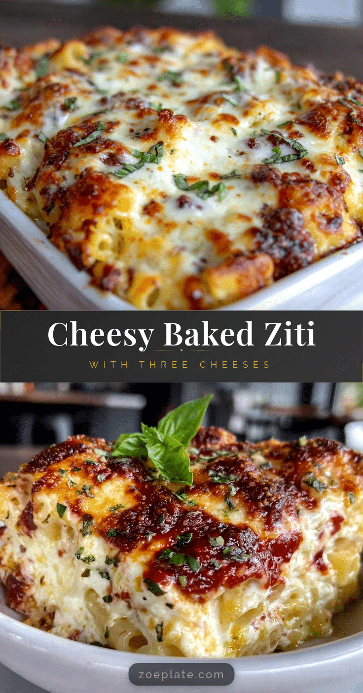 baked ziti with three cheeses recipe