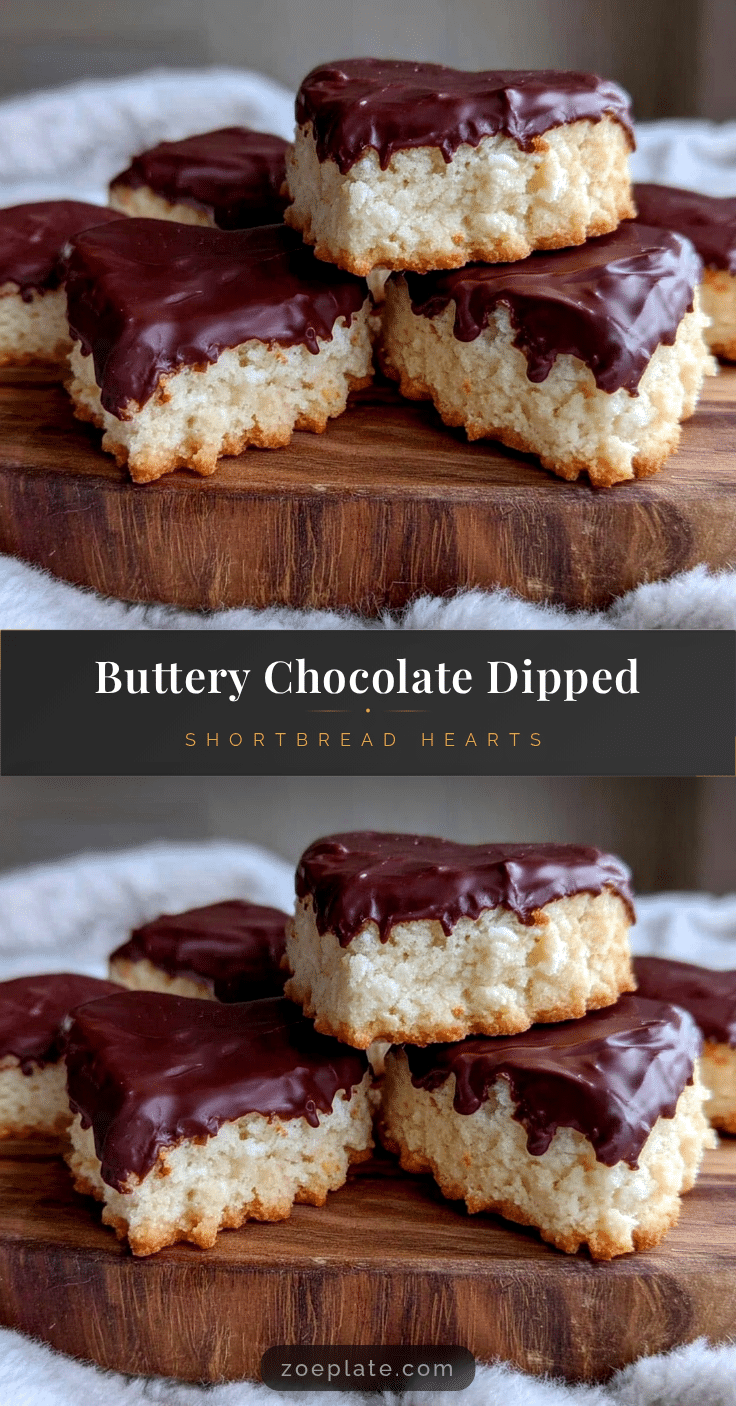 chocolate dipped shortbread hearts recipe