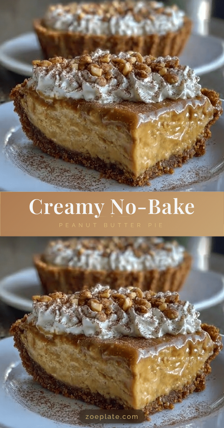 creamy no-bake peanut butter pie recipe