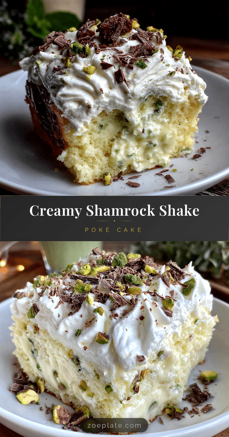 creamy shamrock shake poke cake recipe