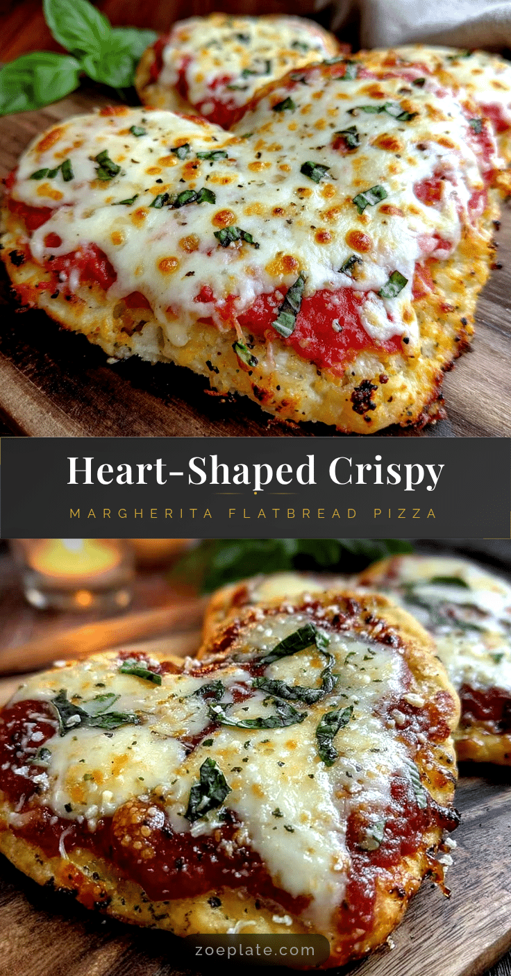 crispy heart-shaped margherita flatbread pizza recipe
