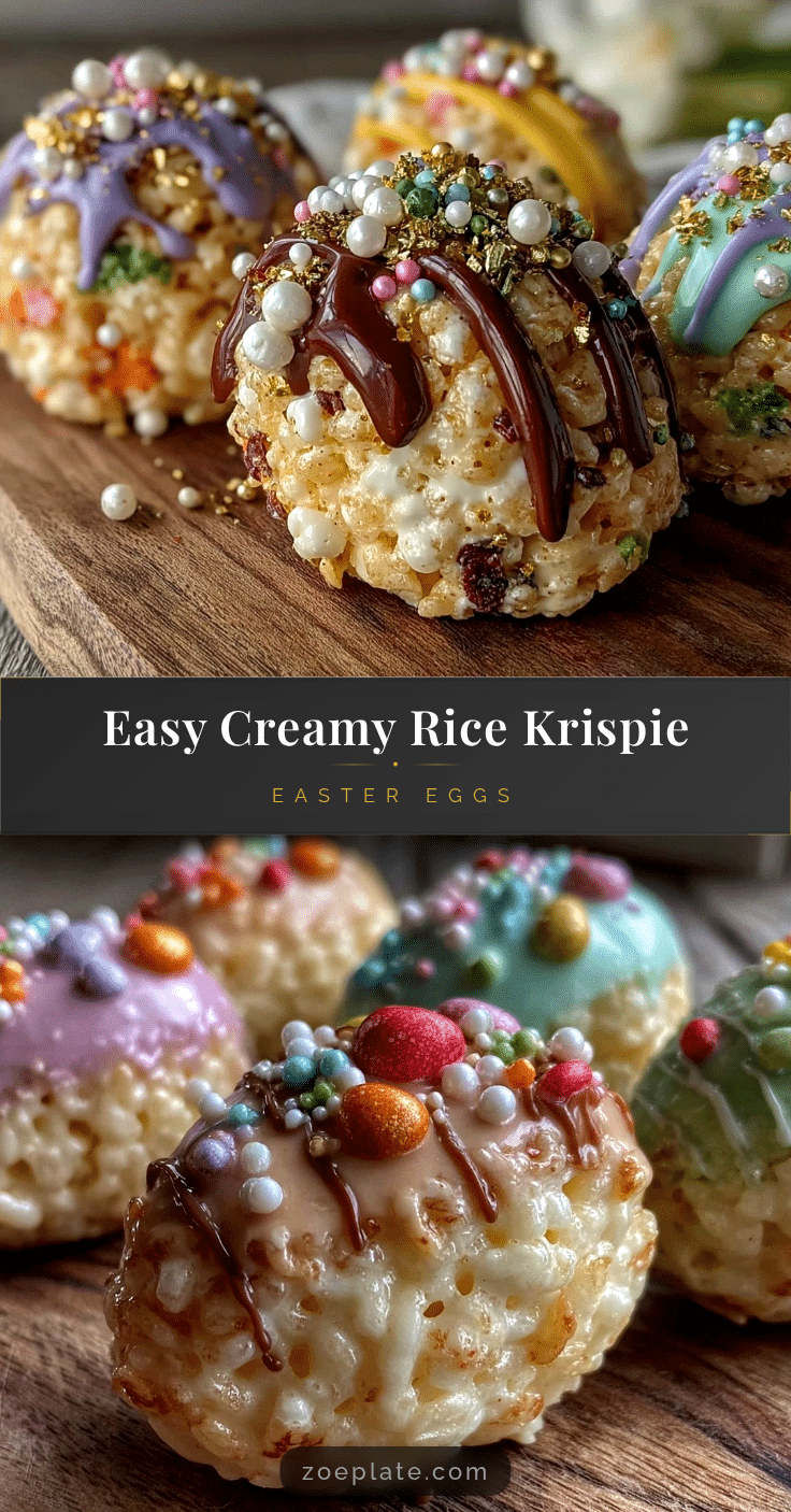 Easy Creamy Rice Krispie Treat Easter Eggs recipe