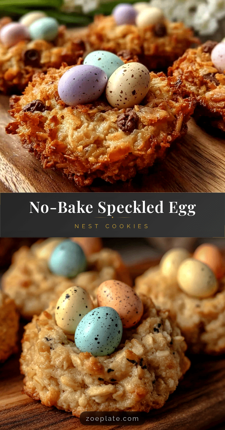 Easy No-Bake Speckled Egg Nest Cookies recipe