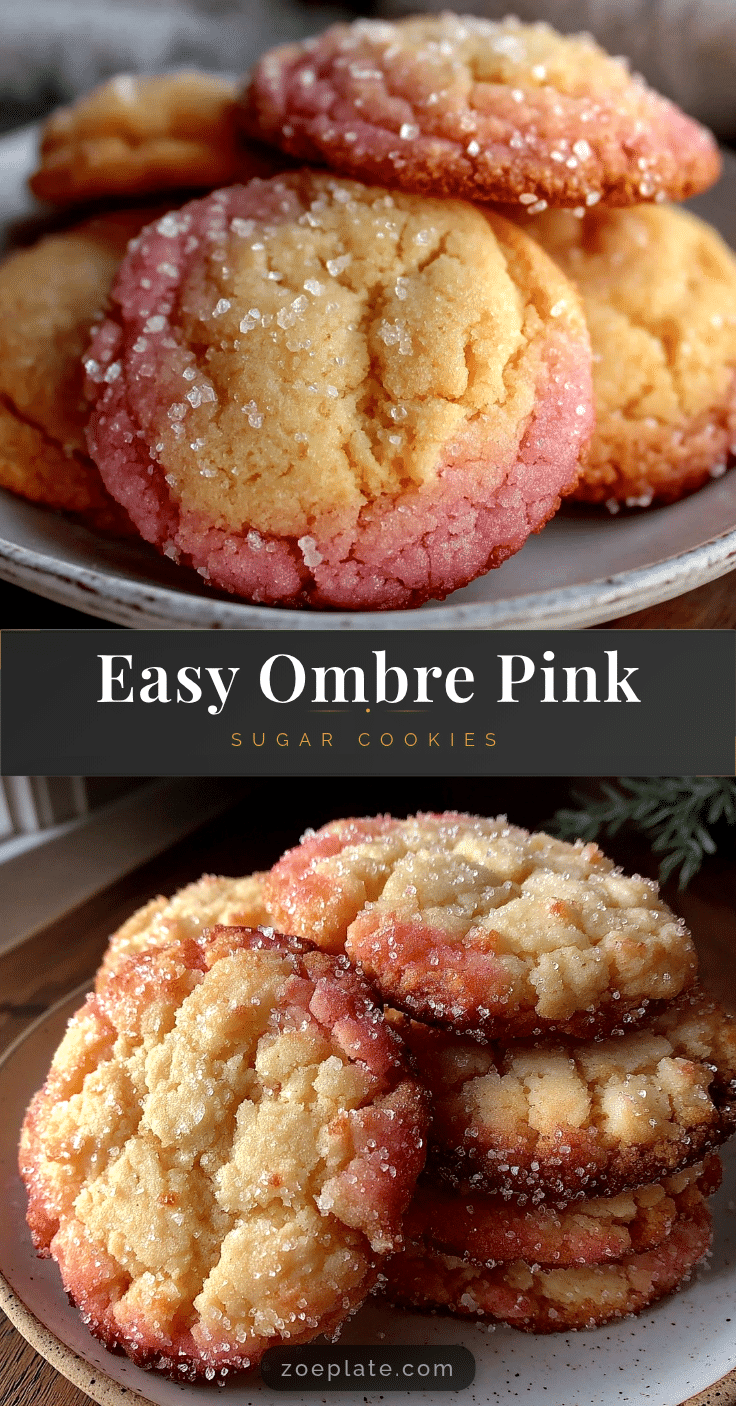 easy ombre pink sugar cookies recipe