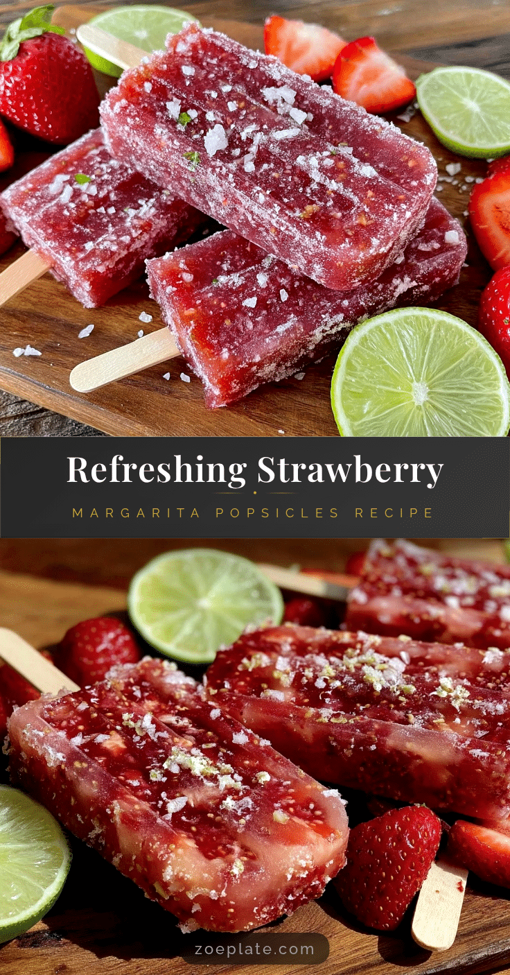 Refreshing Strawberry Margarita Popsicles recipe