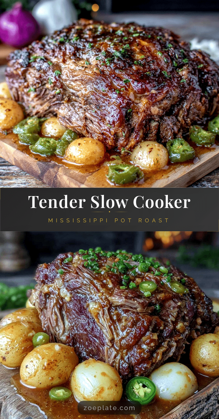 Tender Crockpot Mississippi Pot Roast recipe