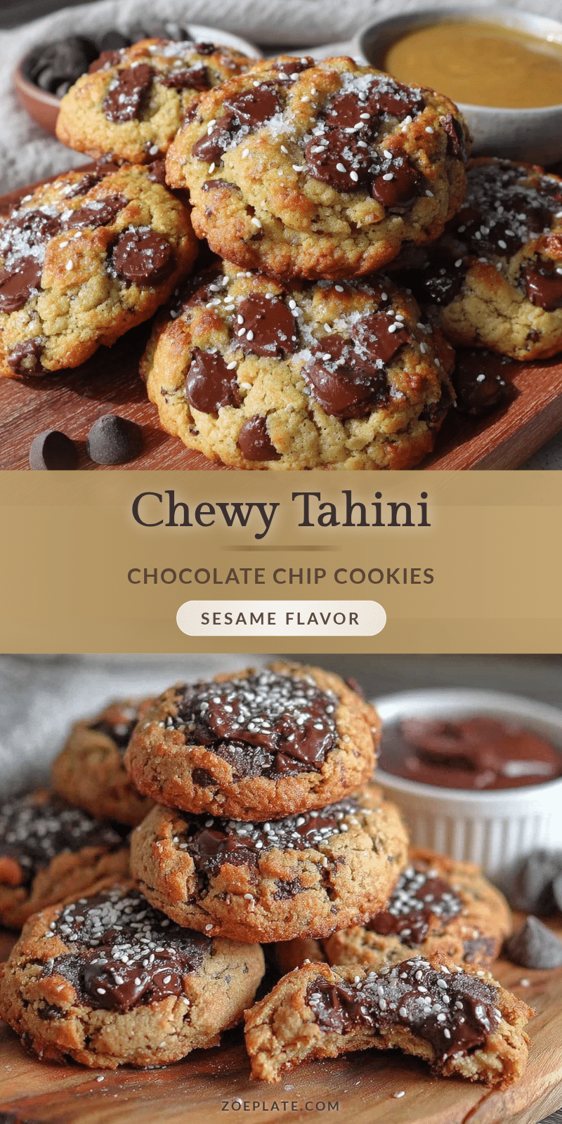 chewy tahini chocolate chip cookies recipe