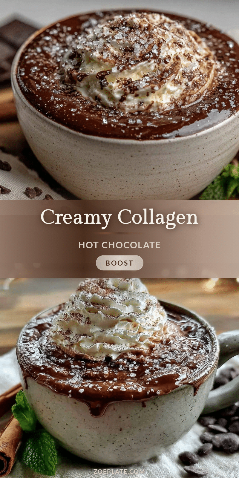 creamy collagen hot chocolate recipe