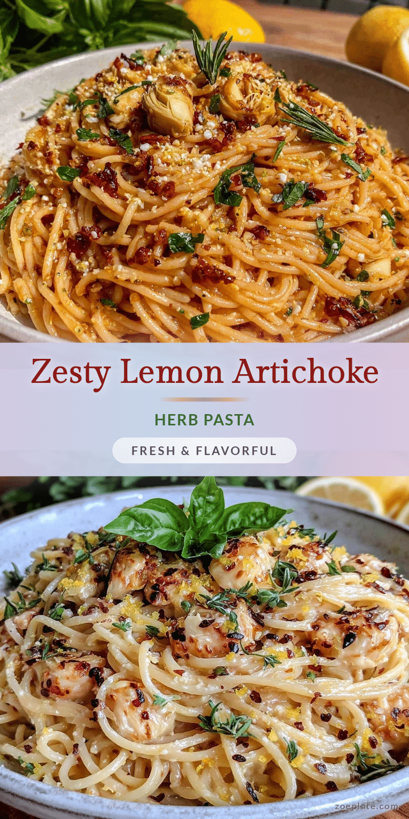 fresh lemon artichoke pasta recipe