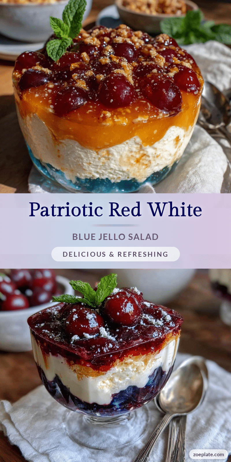 patriotic red white blue layered jello salad recipe