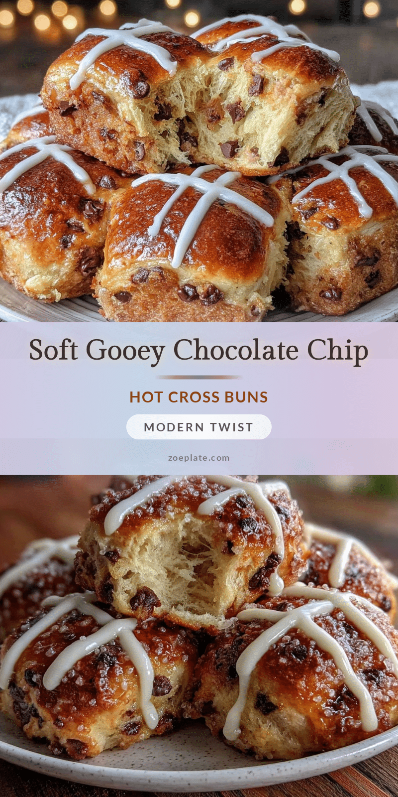 soft chocolate chip hot cross buns recipe