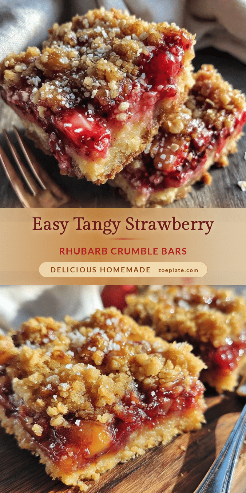 strawberry rhubarb crumble bars recipe