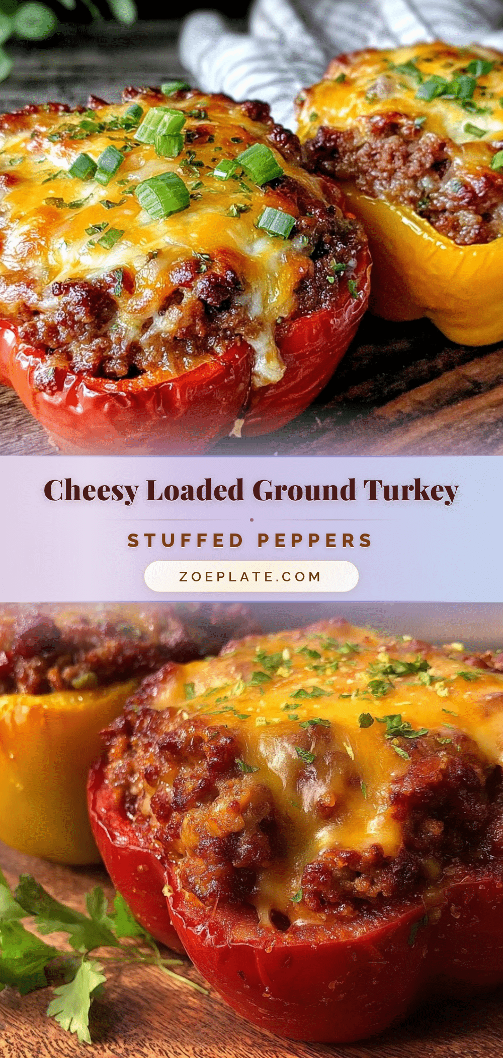 cheesy ground turkey stuffed bell peppers recipe