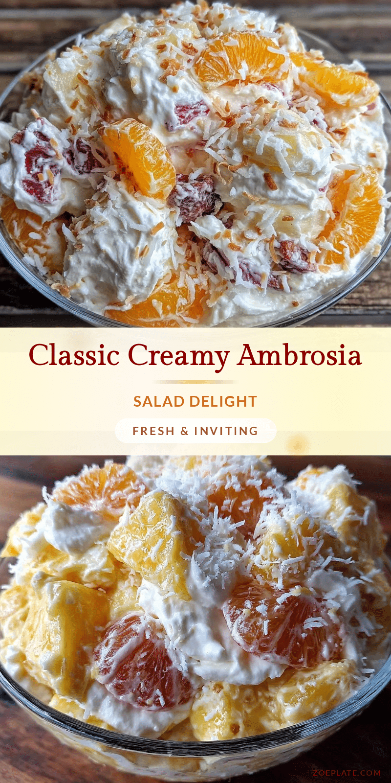 classic creamy ambrosia salad recipe