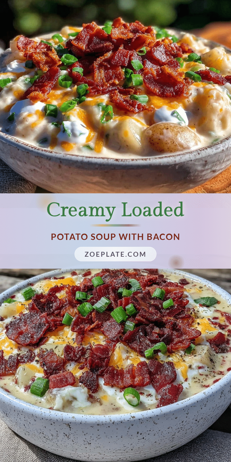 creamy loaded potato soup with bacon recipe