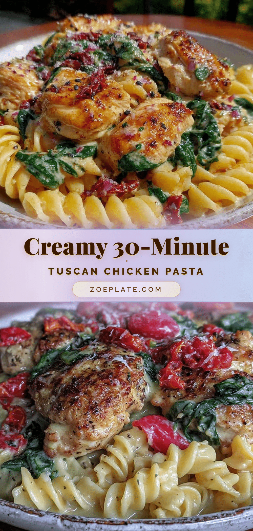 Creamy Tuscan Chicken Pasta recipe