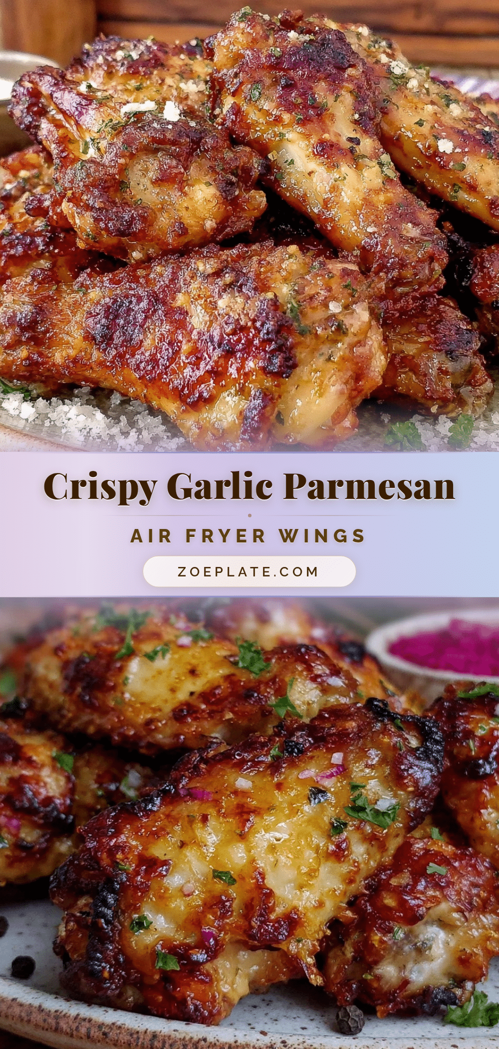 crispy air fryer garlic parmesan chicken wings recipe