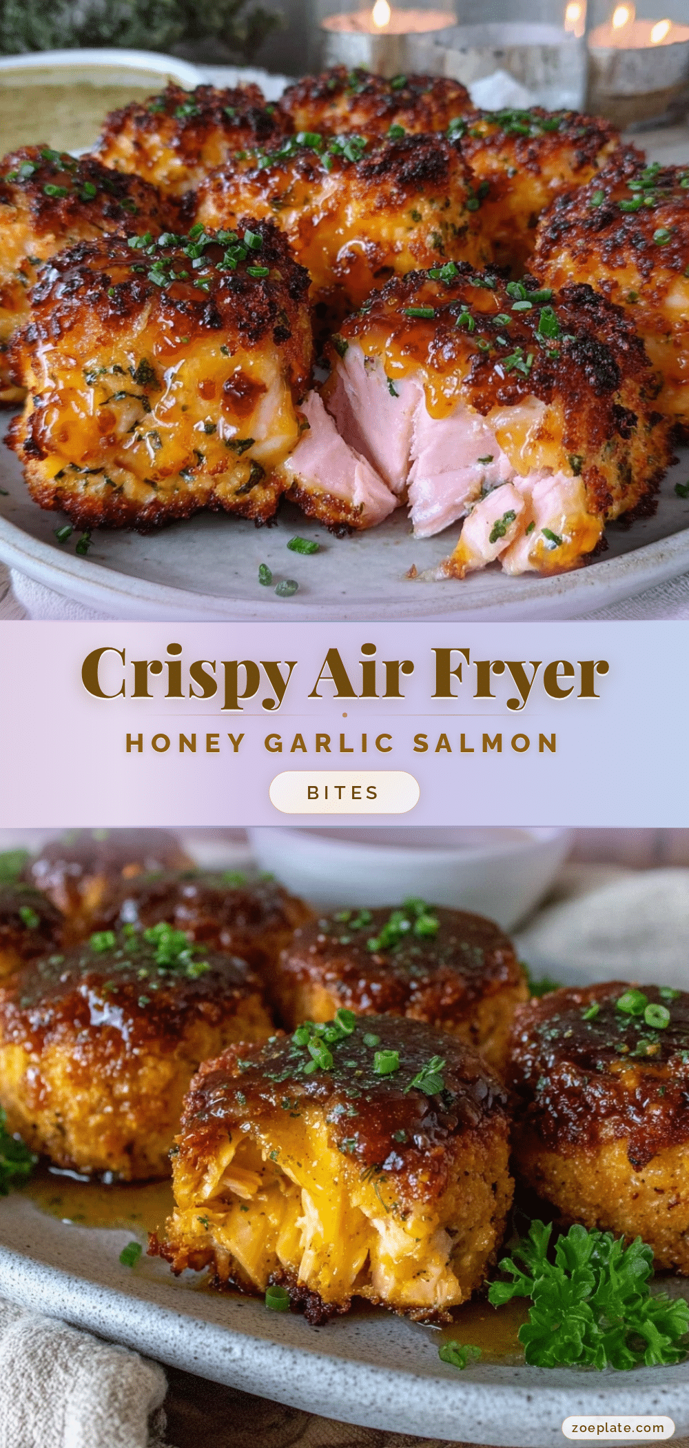 crispy air fryer honey garlic salmon bites recipe