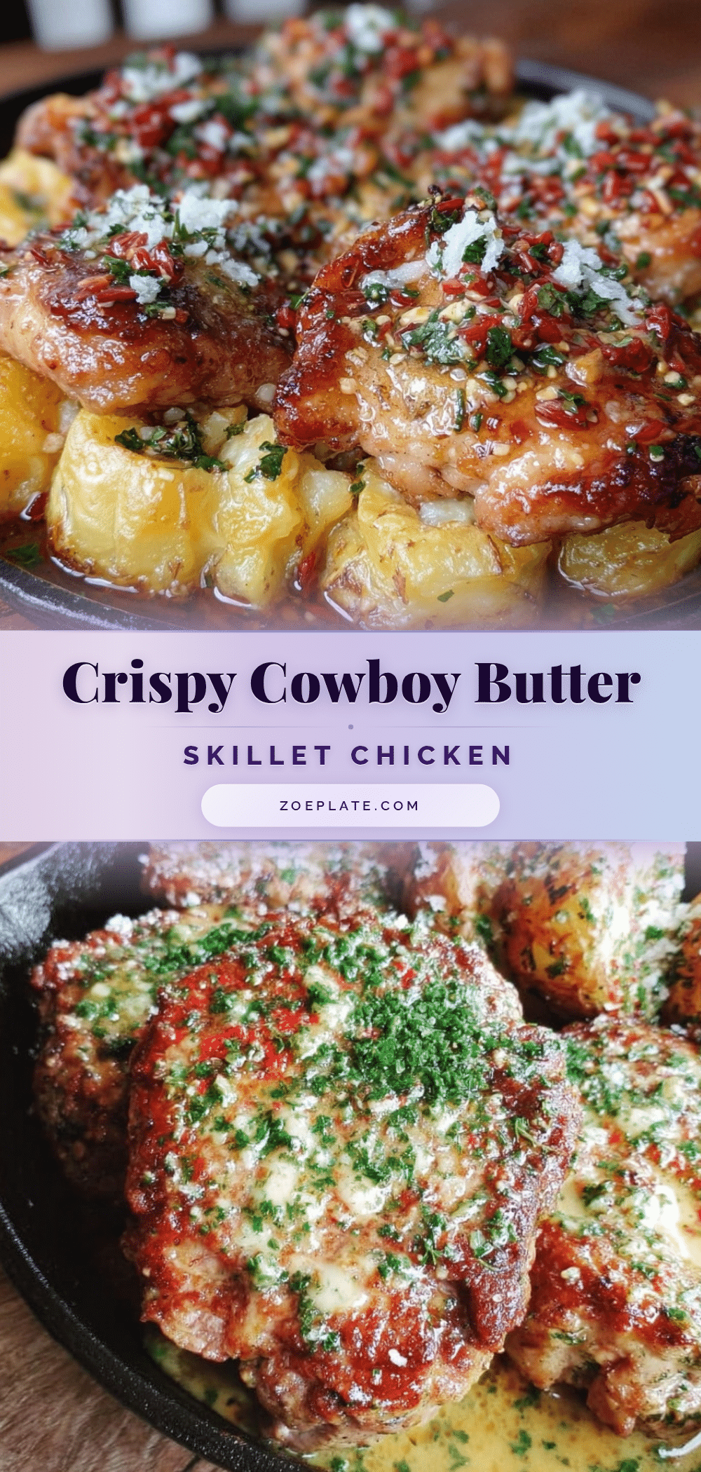 crispy cowboy butter skillet chicken recipe