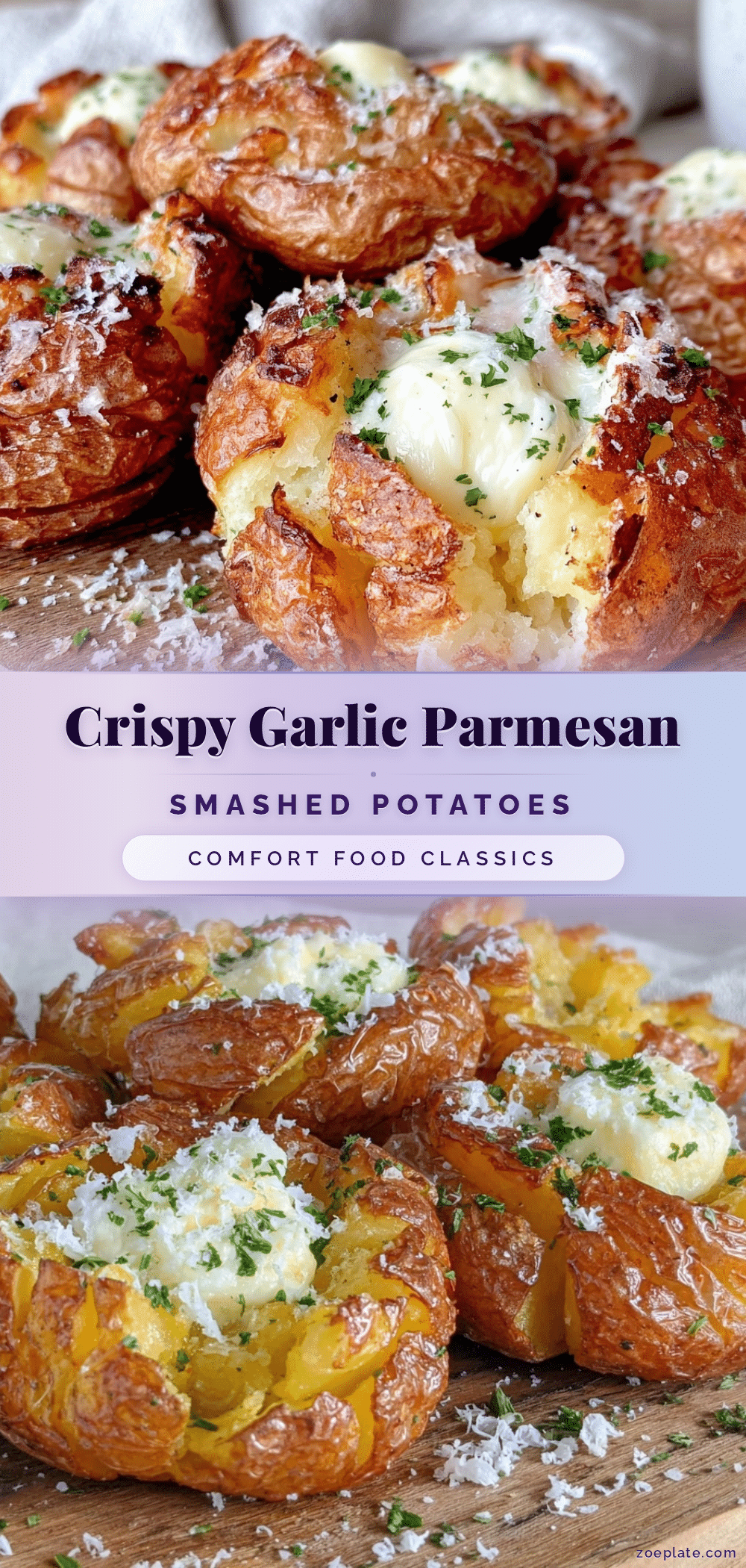 crispy garlic parmesan smashed potatoes recipe