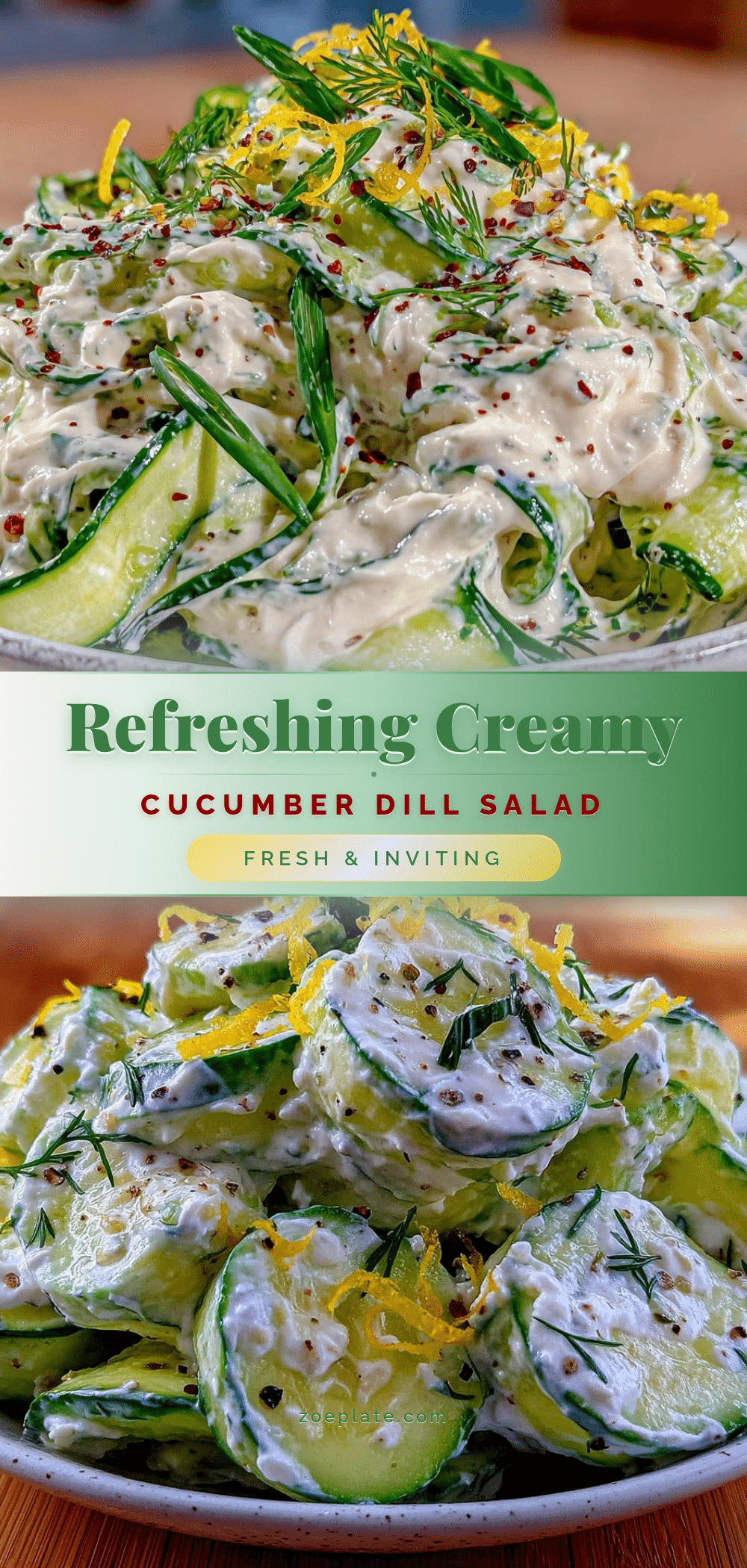 fresh creamy cucumber dill greek yogurt salad recipe