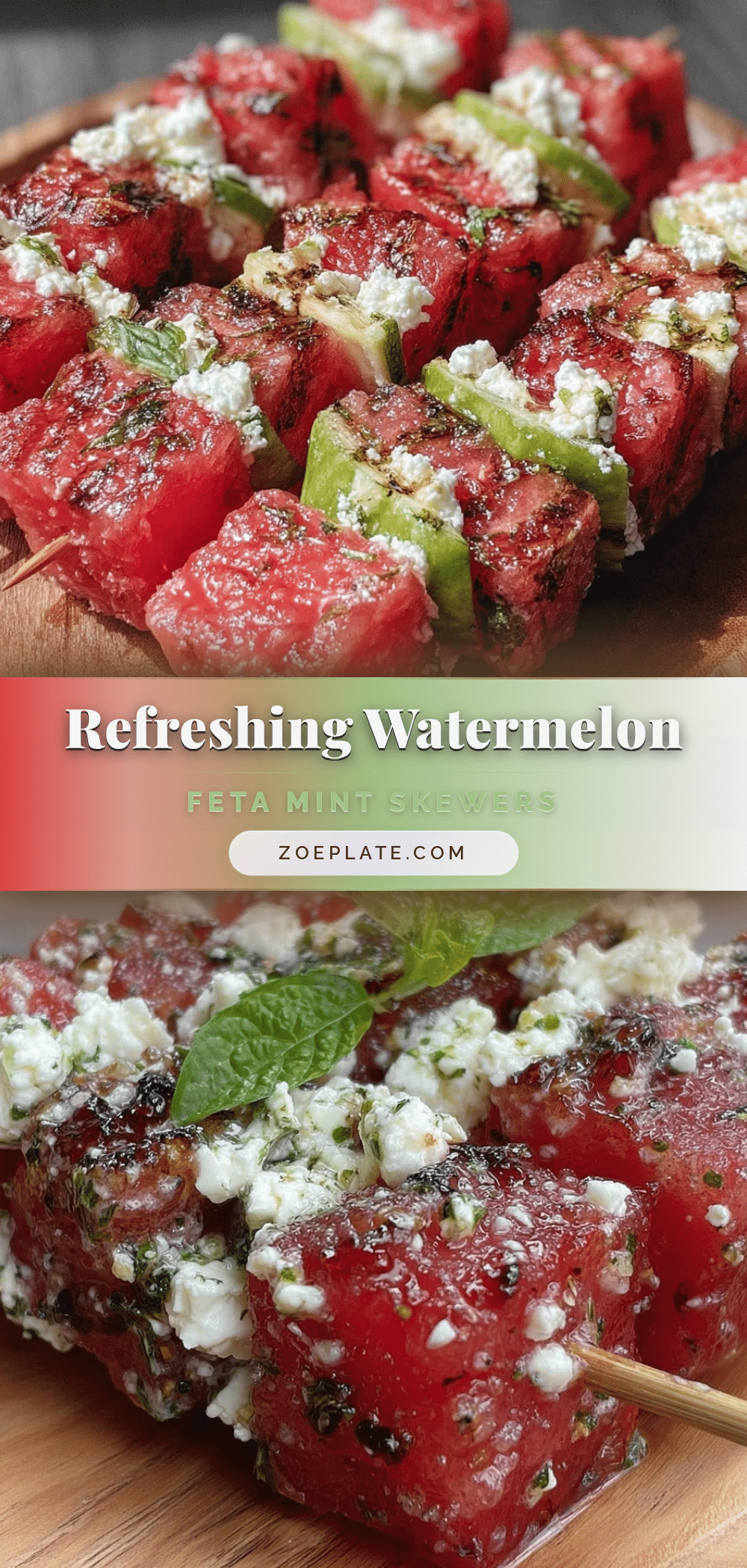 fresh watermelon feta mint basil skewers recipe