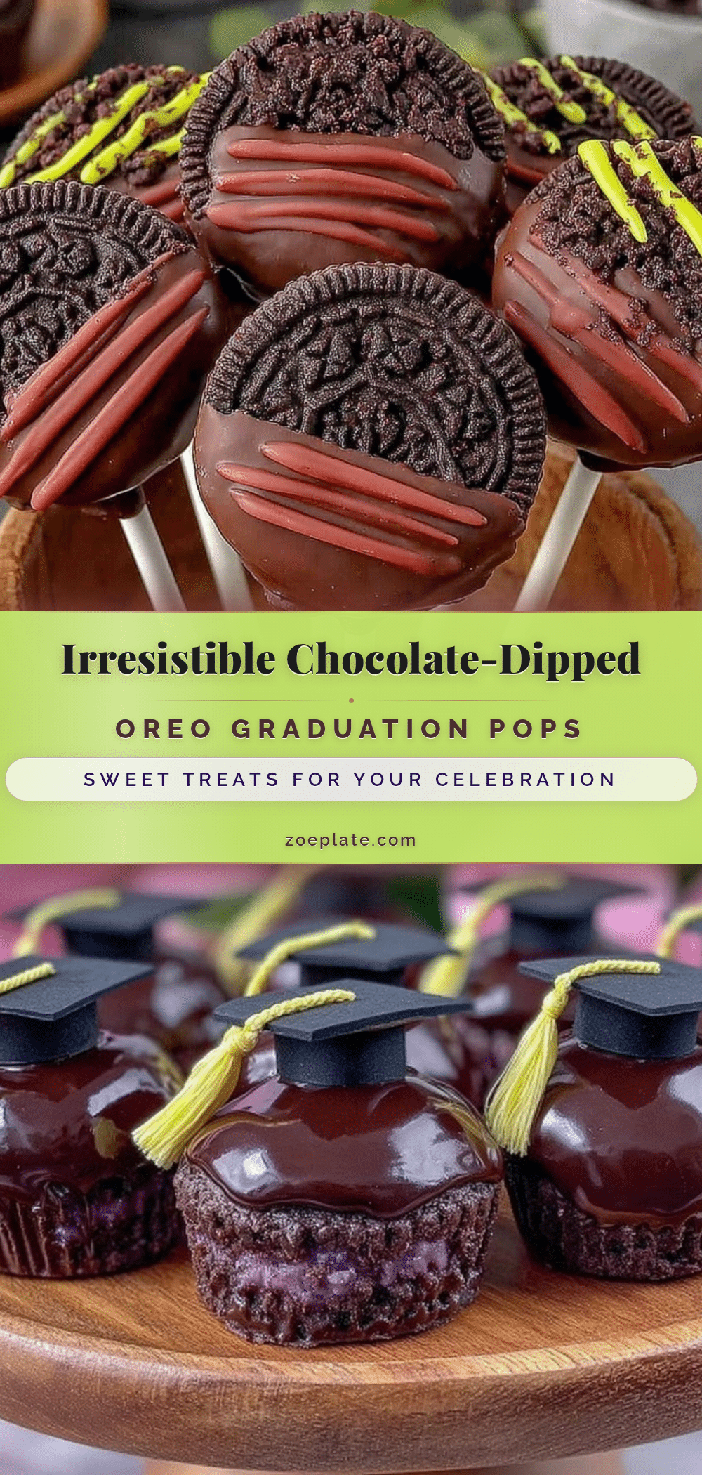 graduation cap chocolate-dipped oreo cookie pops recipe