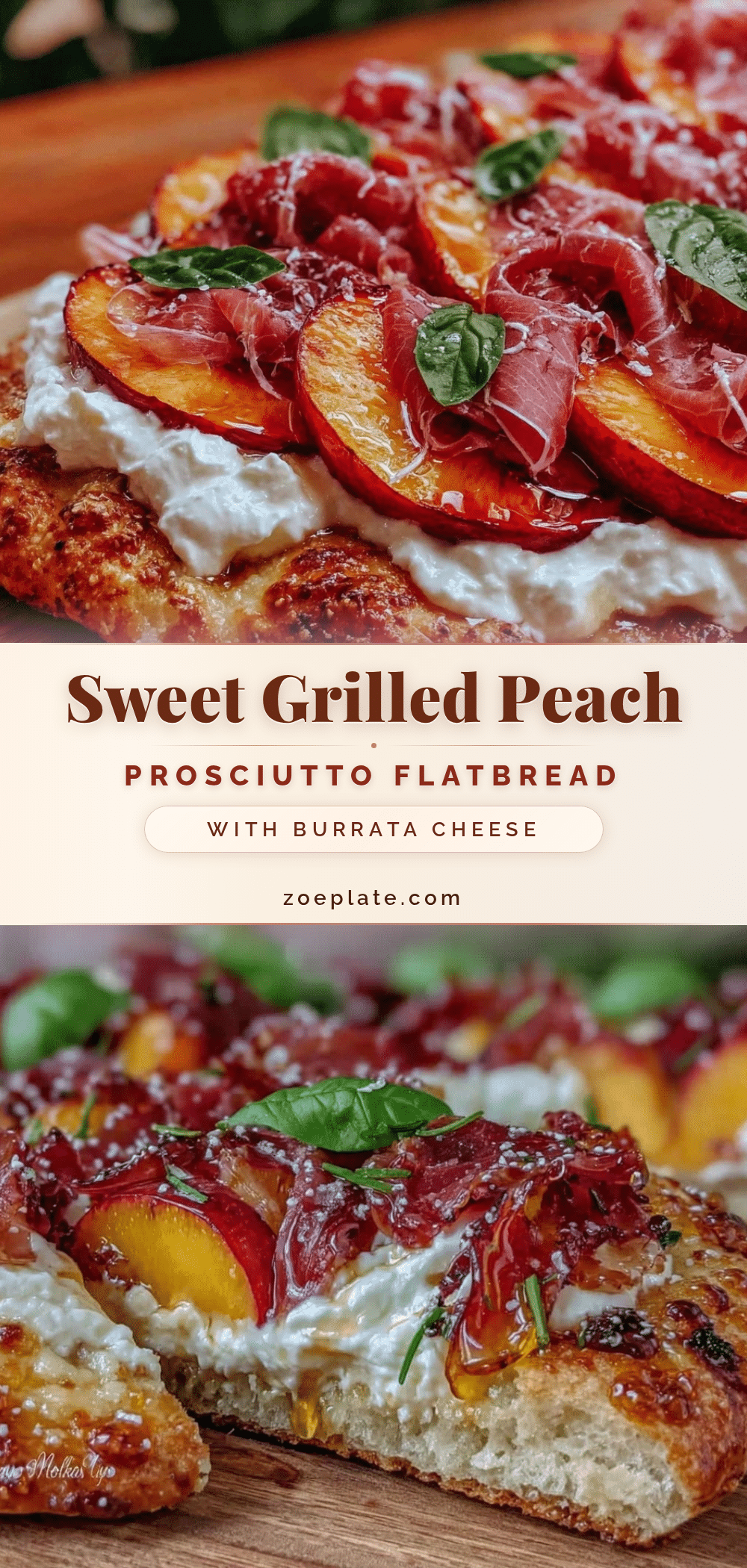 grilled peach and prosciutto flatbread recipe