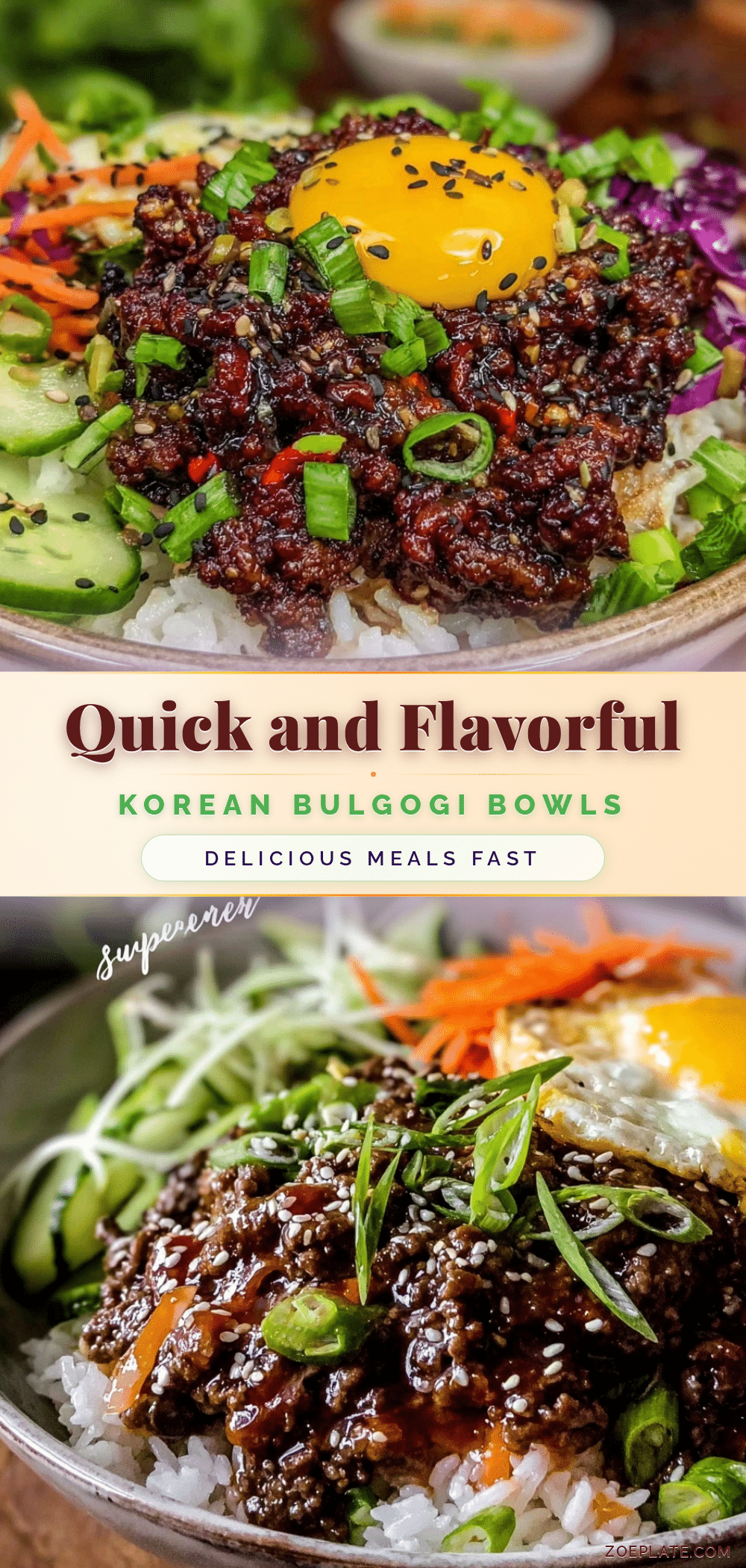 korean bulgogi ground beef rice bowl recipe