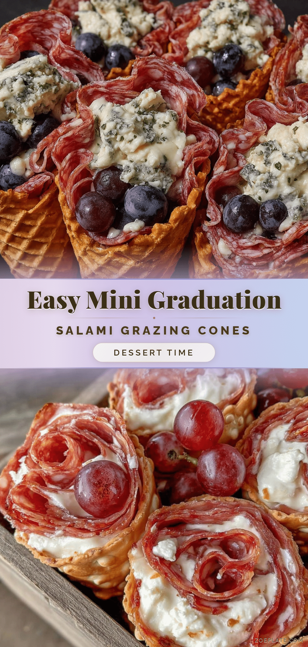 mini graduation charcuterie grazing cones recipe