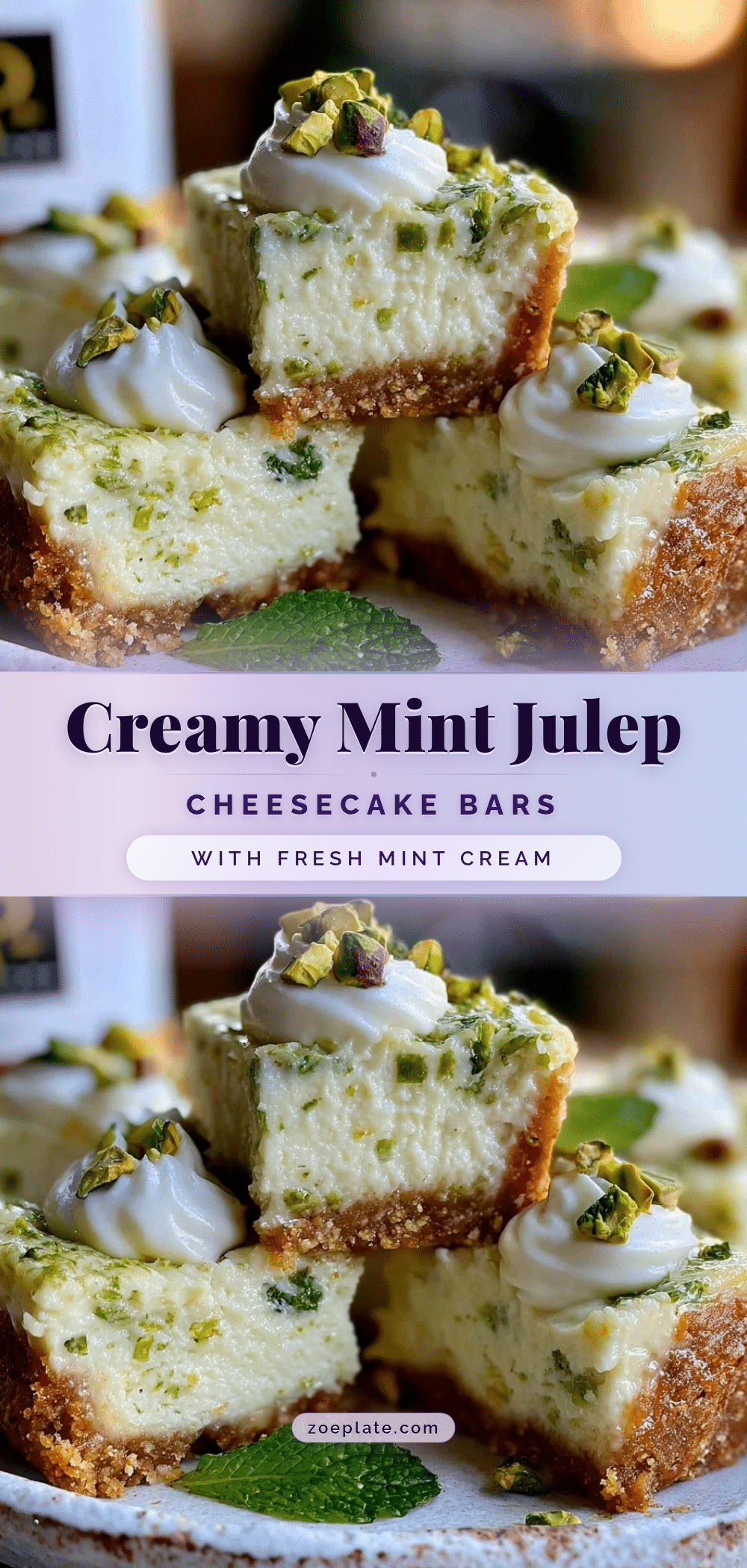 mint julep cheesecake bars recipe