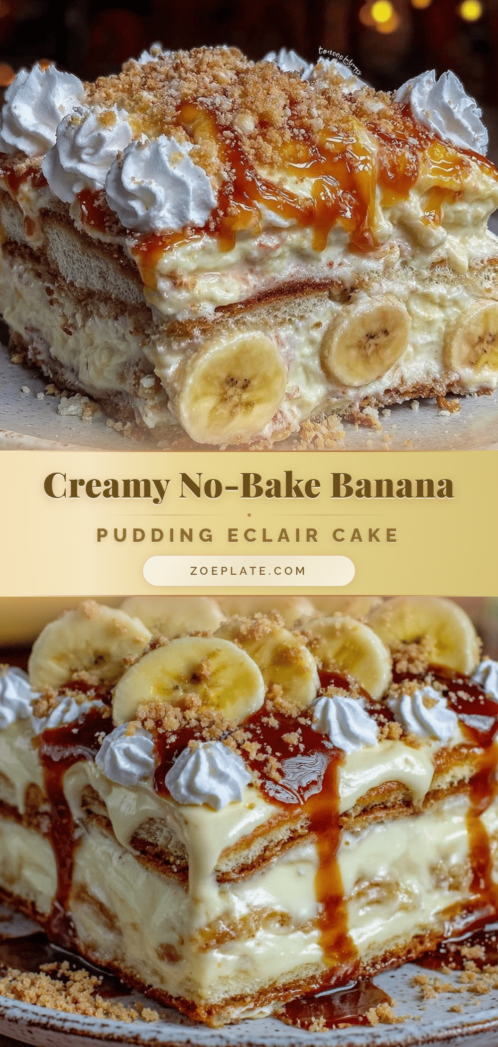 no-bake banana pudding eclair icebox cake recipe
