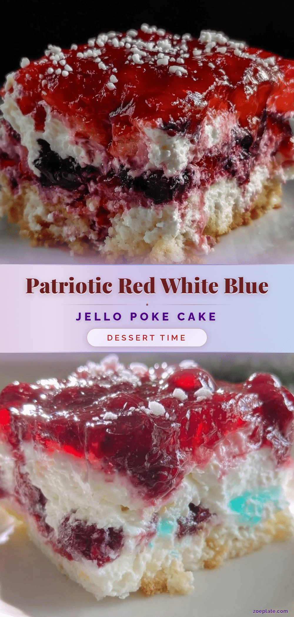 red white and blue layered jello poke cake recipe