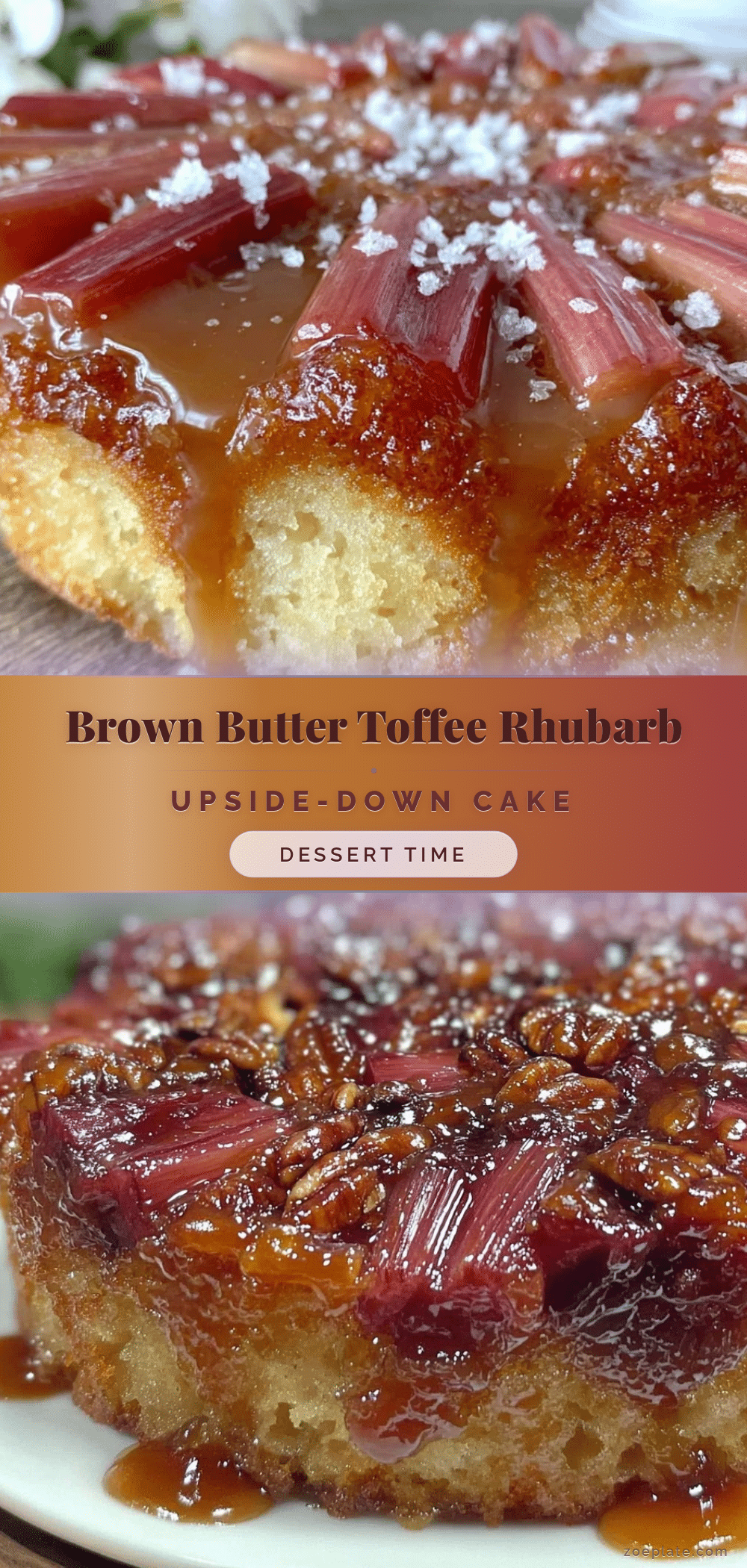 rhubarb upside-down cake recipe