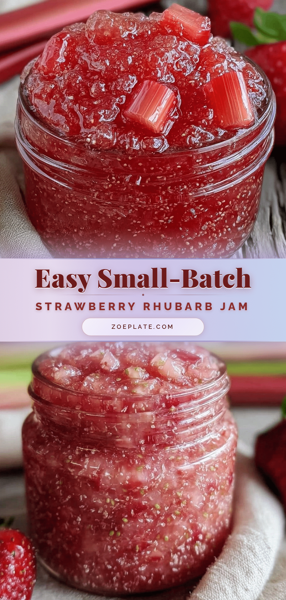 small-batch strawberry rhubarb jam recipe