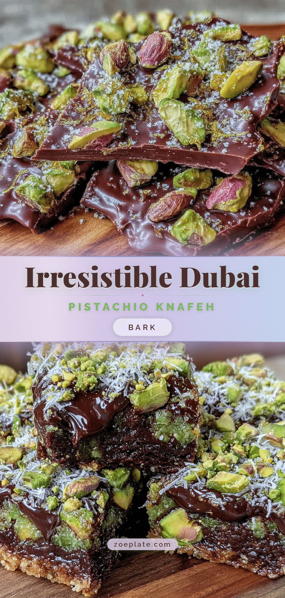 viral Dubai pistachio knafeh chocolate bark recipe