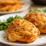 air fryer garlic parmesan chicken thighs - featured image