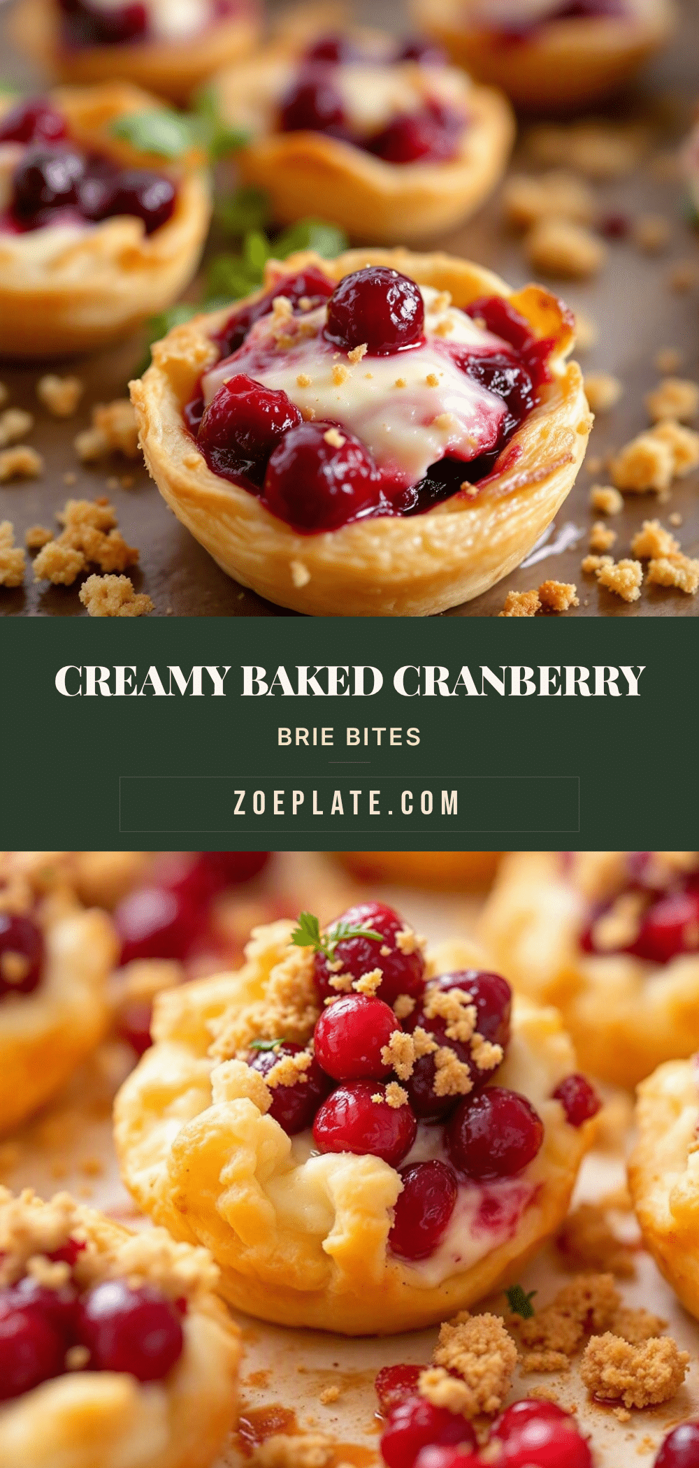 baked cranberry brie bites recipe