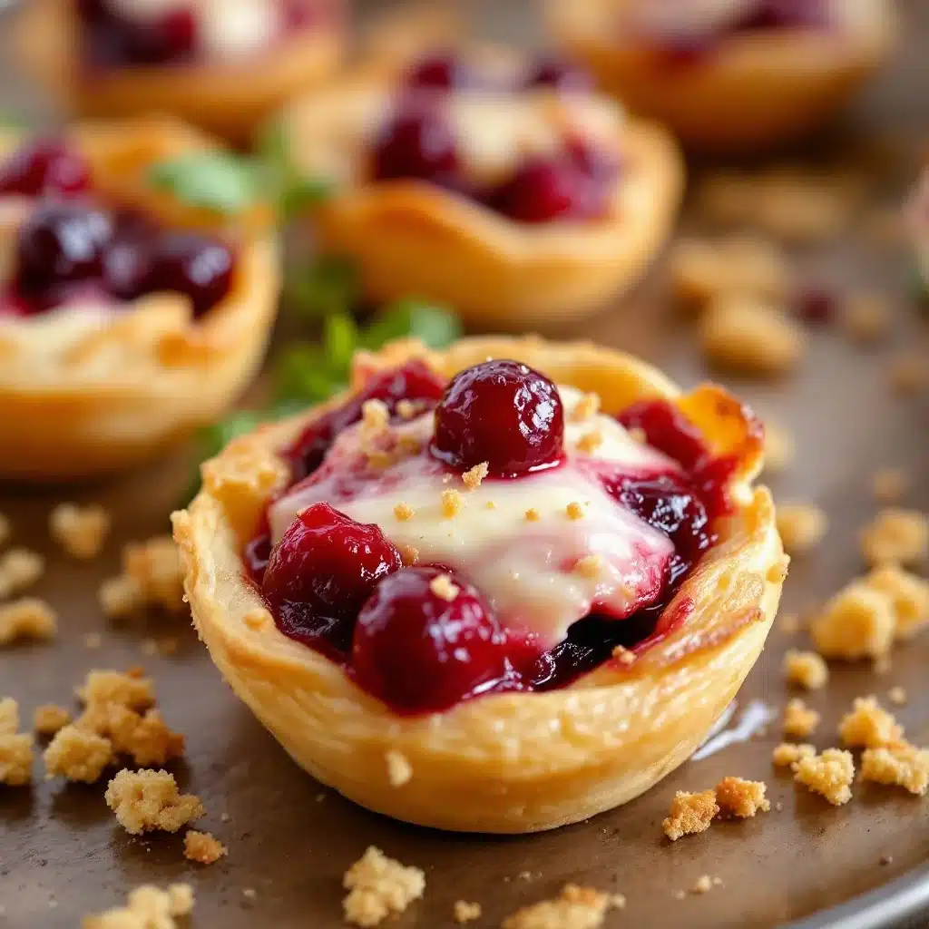 baked cranberry brie bites - featured image