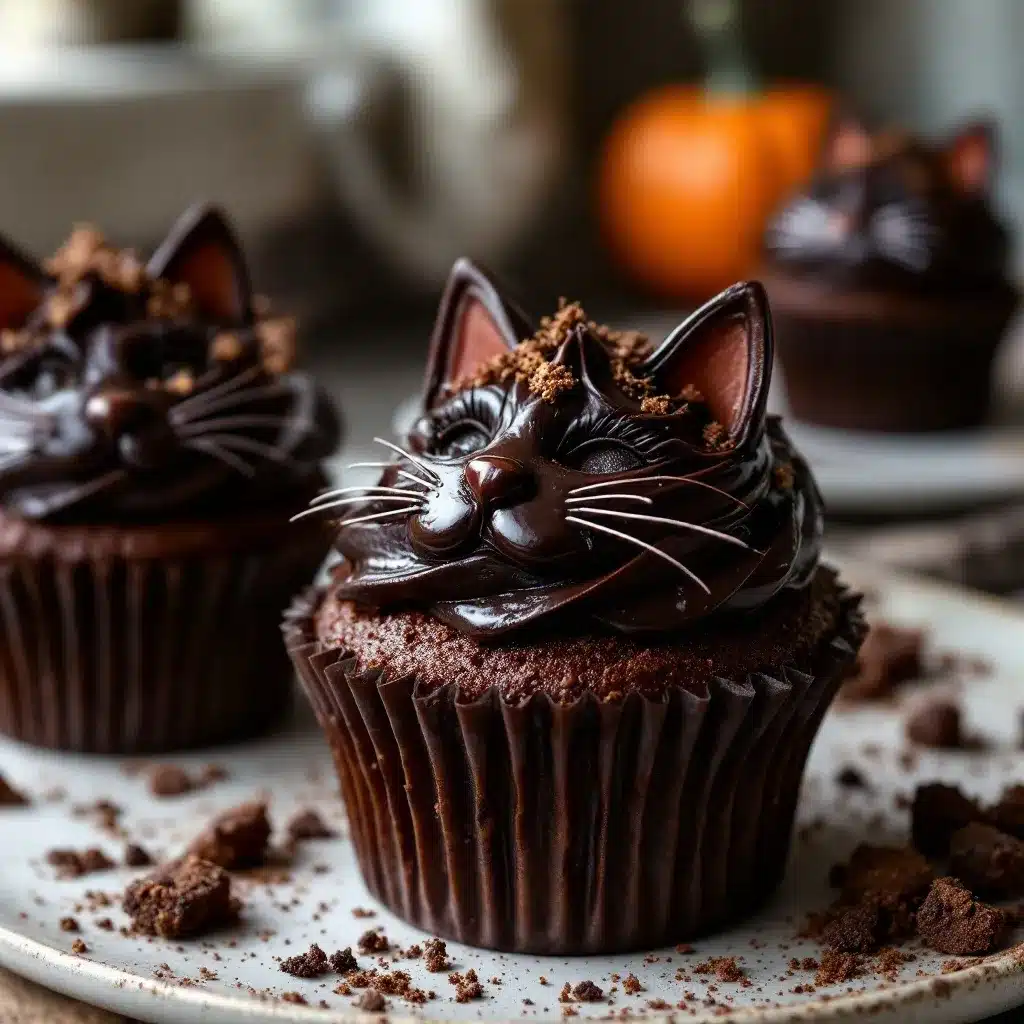 black cat chocolate cupcakes preparation steps