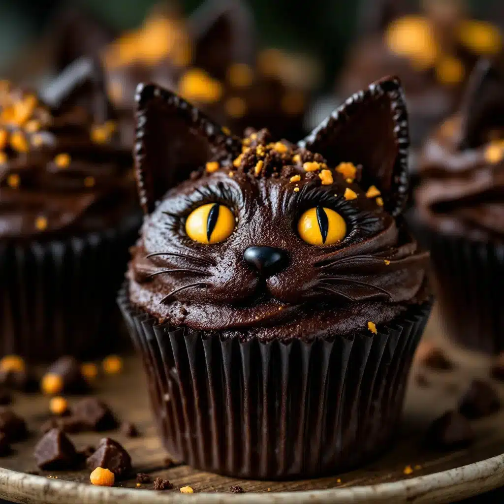 black cat chocolate cupcakes - featured image