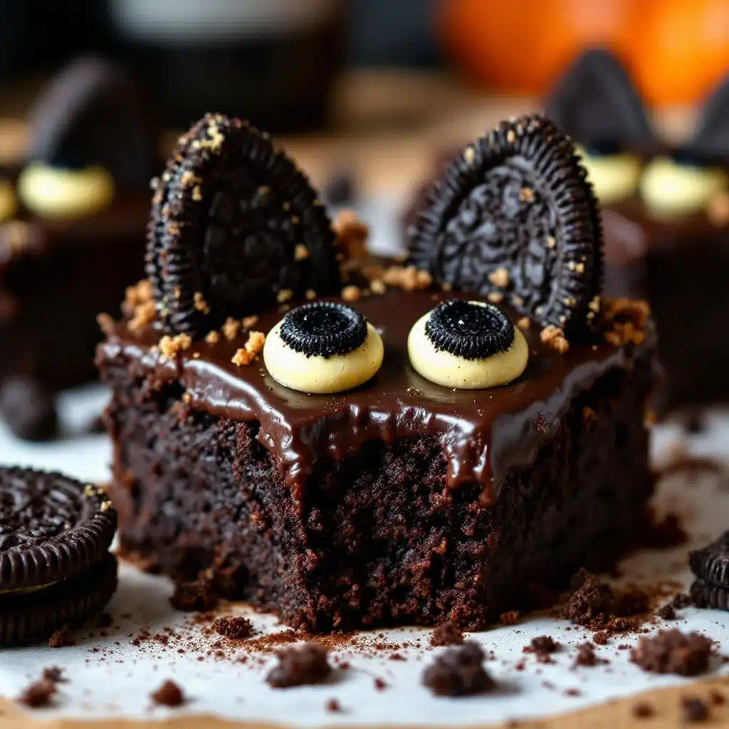black cat Halloween brownies - featured image