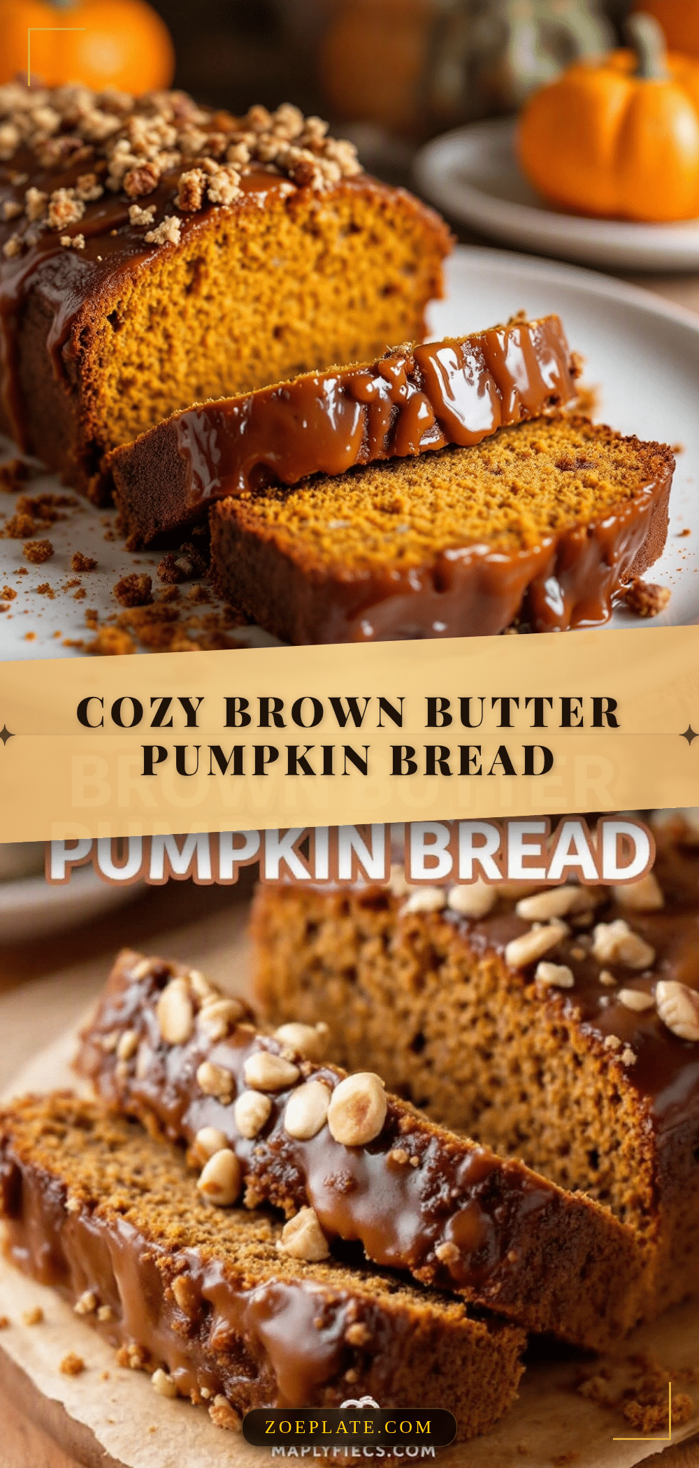 brown butter pumpkin bread with maple glaze recipe