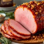 brown sugar bourbon glazed ham - featured image