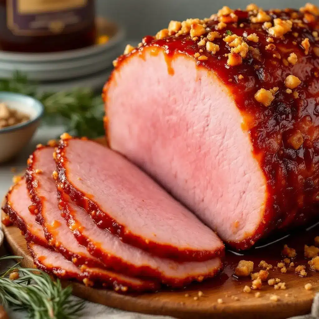 brown sugar bourbon glazed ham - featured image