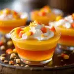 candy corn layered jello cups - featured image