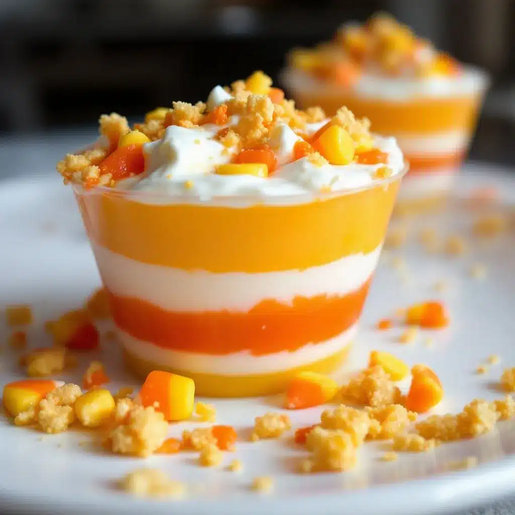 candy corn layered jello cups preparation steps
