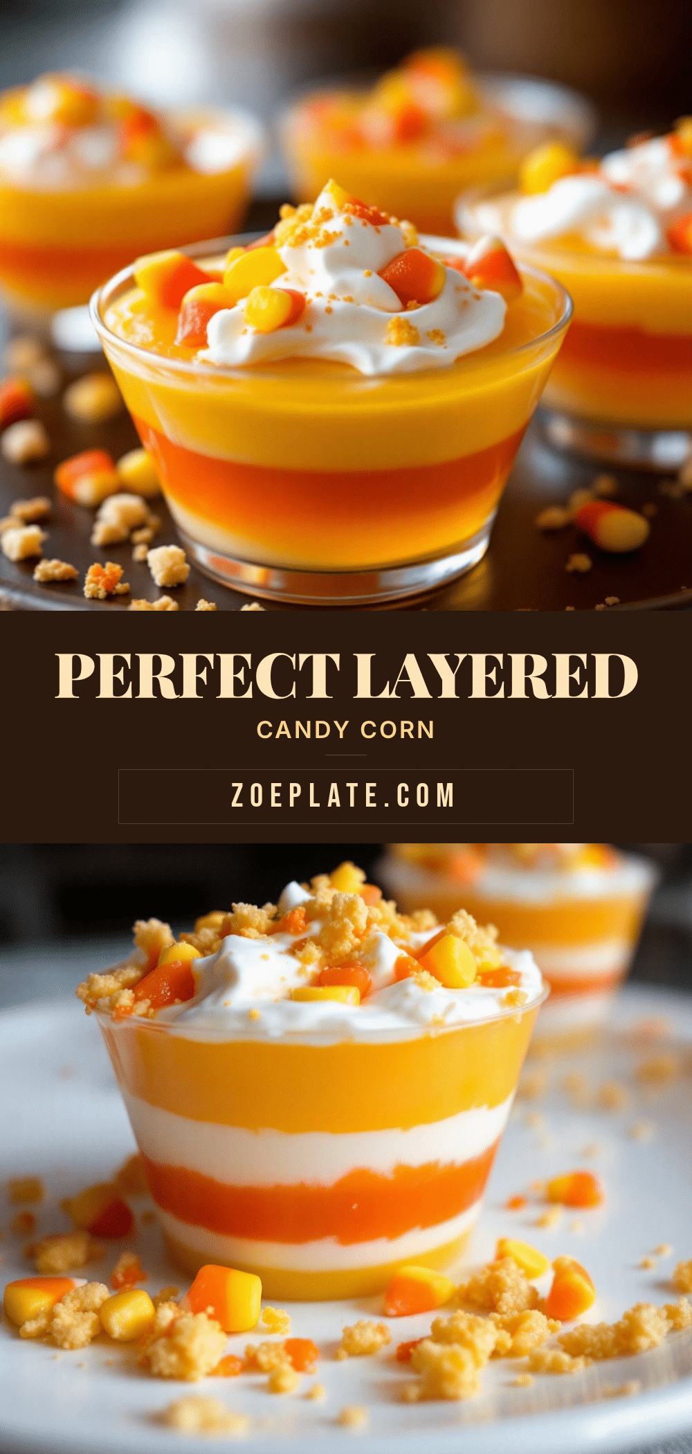 candy corn layered jello cups recipe