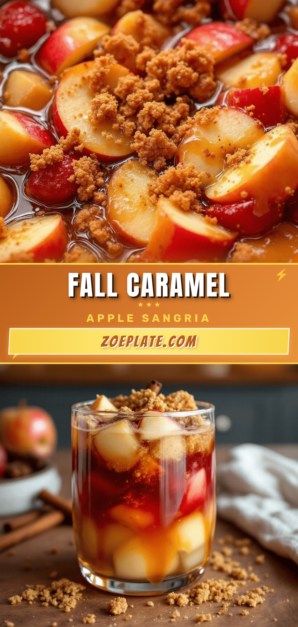 caramel apple sangria with cinnamon whiskey recipe