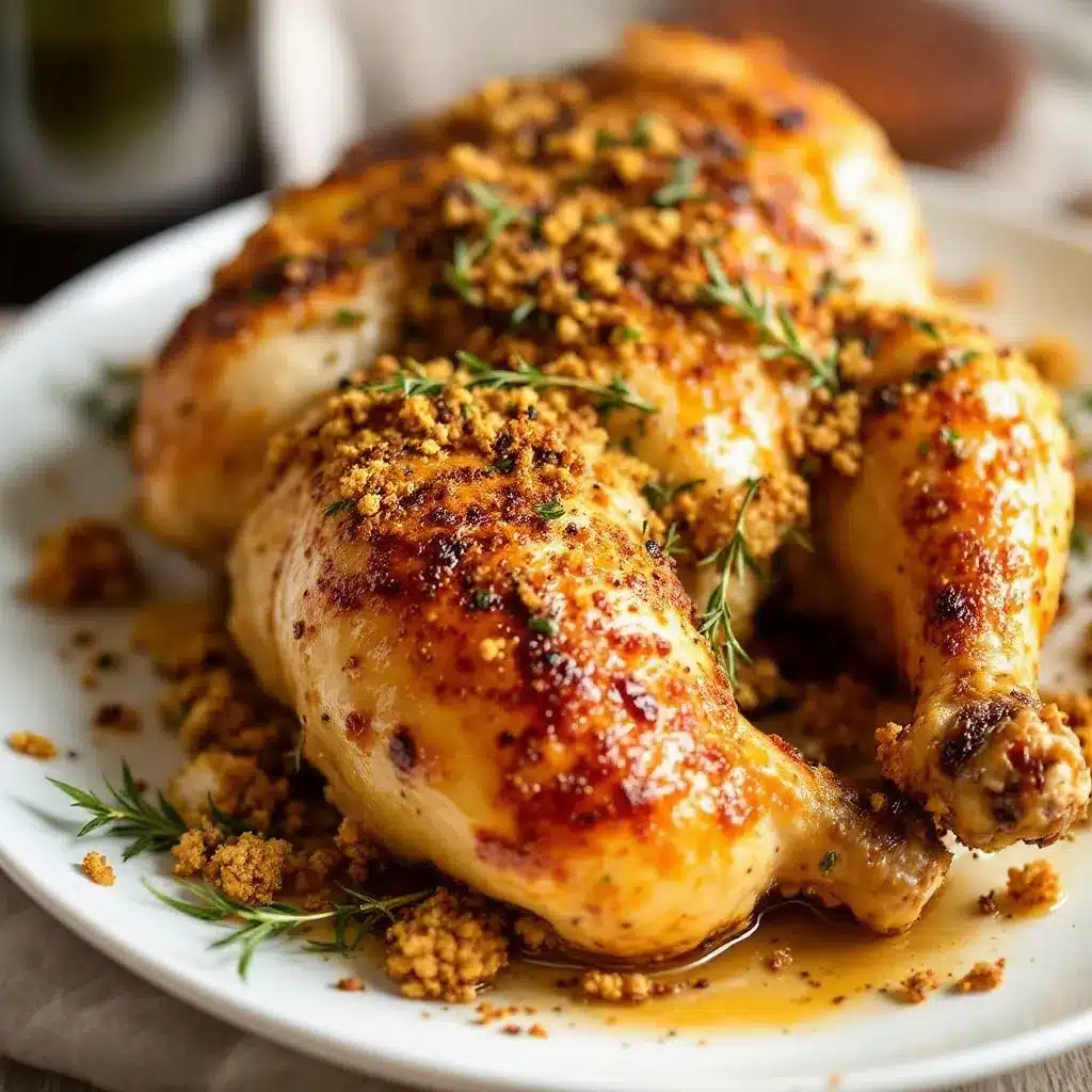 champagne herb roasted chicken for two preparation steps
